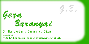 geza baranyai business card